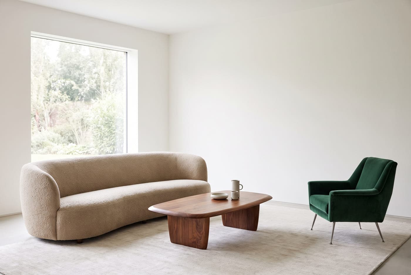 A room furnished around living room furniture