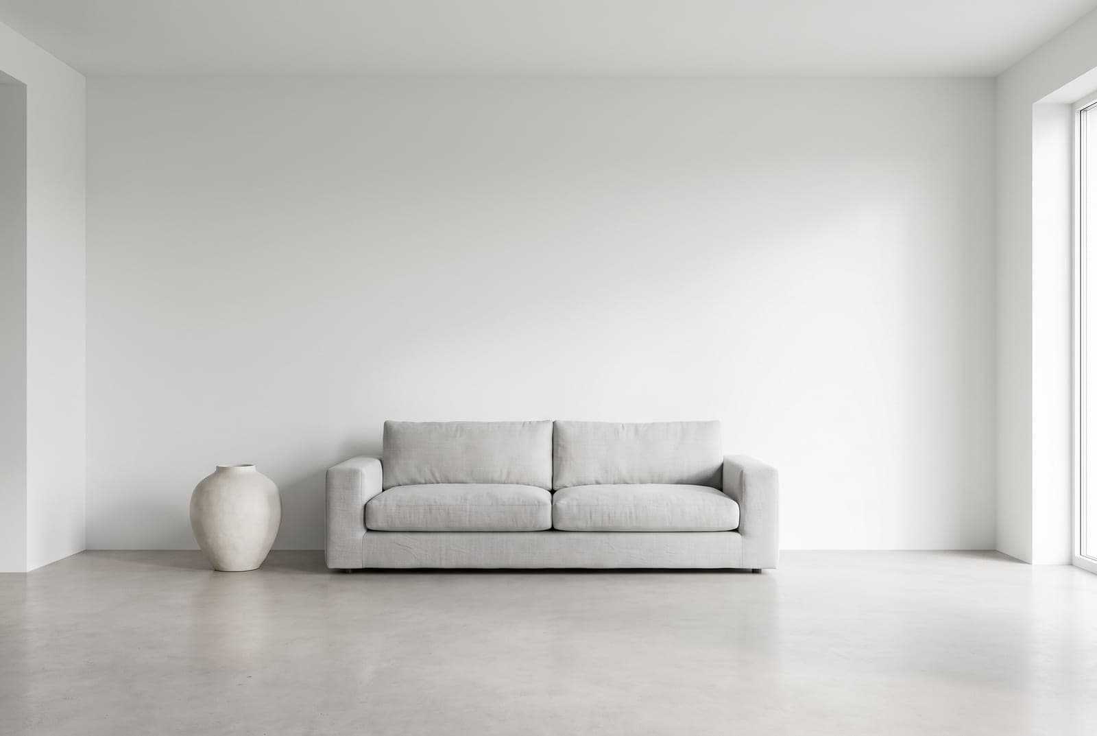 A minimalist-style furnished room