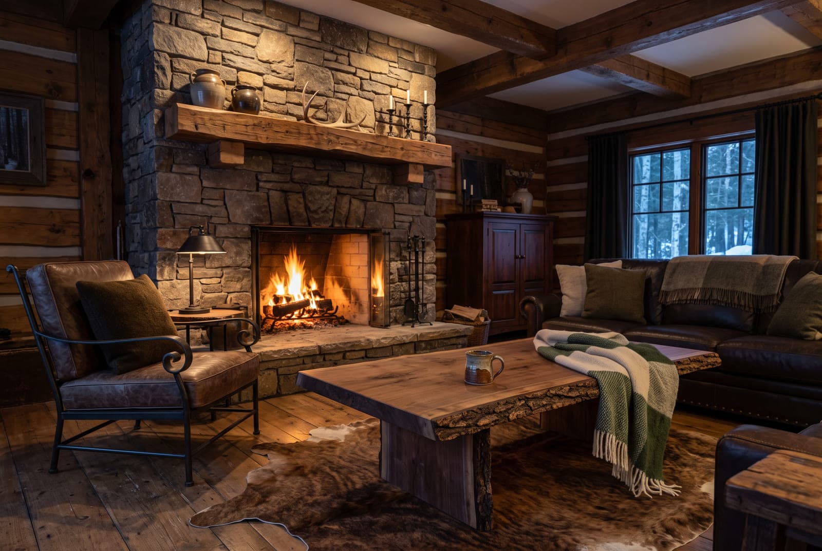A rustic style living room