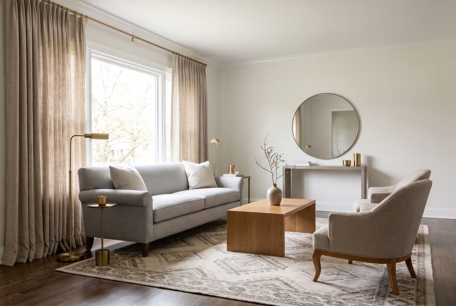 A transitional style living room